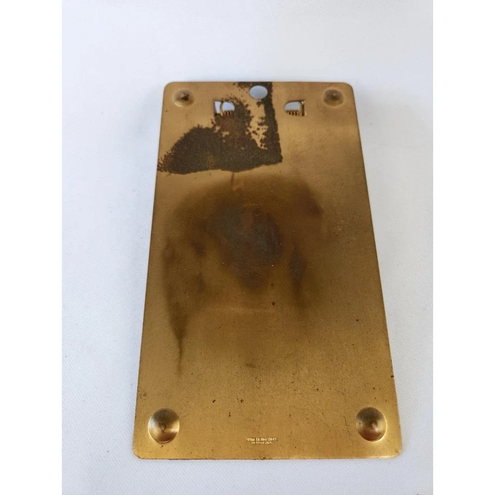 Small Antique Brass Advertising Clipboard Dunhood Leathers Whitehead & Hoag Co